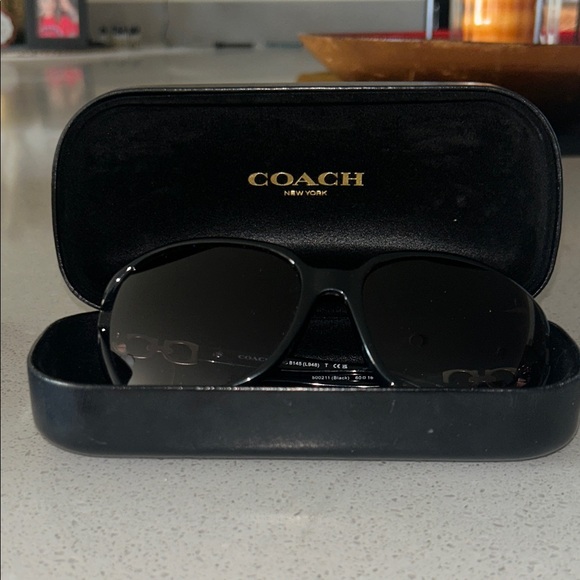 Coach Black Sunglasses with Gold Detailing - Picture 4 of 4